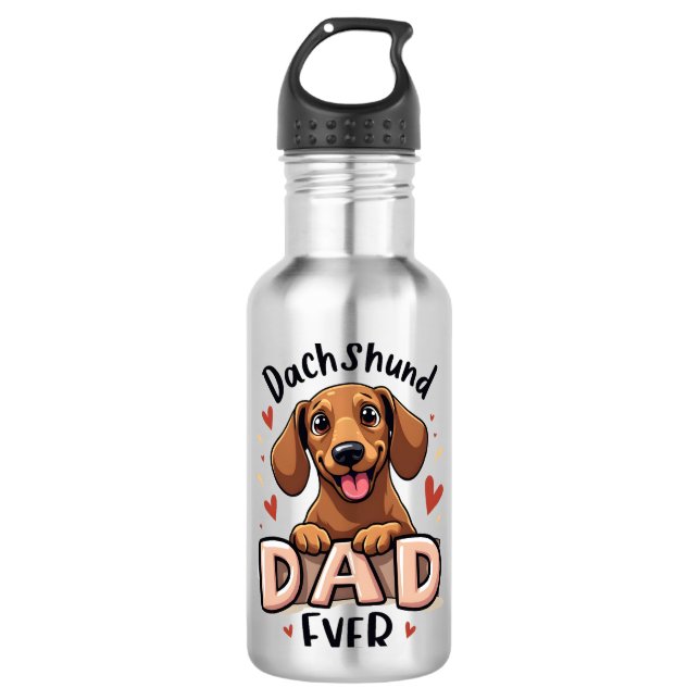 Garrafa Melhor Pai De Dachshund Nunca (Frente)