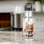 Garrafa Melhor Pai De Gato De Foto Personalizada De Pet Mo<br><div class="desc">Este design simples e clássico é composto por tipografia serif e adiciona uma foto personalizada</div>