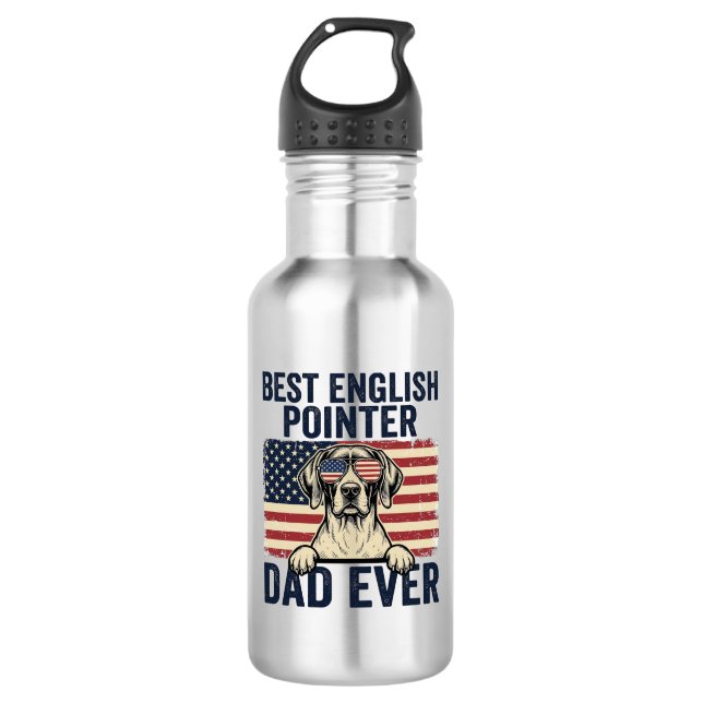 Garrafa Melhor Pai Pointer Inglês Patriota de Sempre (Frente)