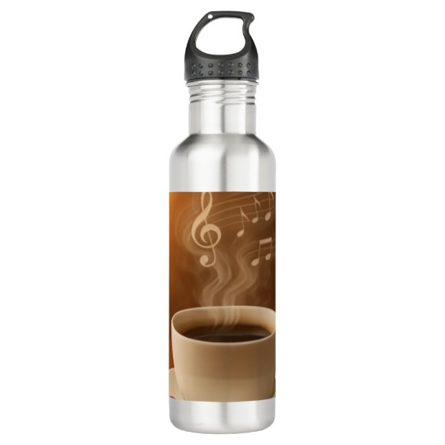 Garrafa "Melodies in Steam: Musical Coffee Cup Art Mug" (Frente)