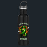 Garrafa Mental Health Matters Pop Art Green Ribbon<br><div class="desc">Water bottle to help spread awareness for mental health awareness. A pop art comic style green awareness ribbon with the quote,  "Mental health matters."</div>
