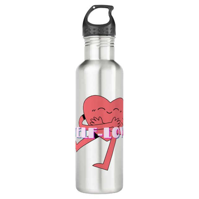 Garrafa Mikitiez pink coração selflove june gemini (Frente)