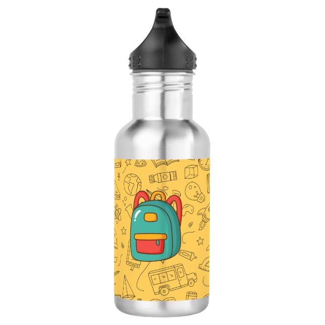 Garrafa Mochila Personalizada de Volta às Aulas & Desenhos (Direita)