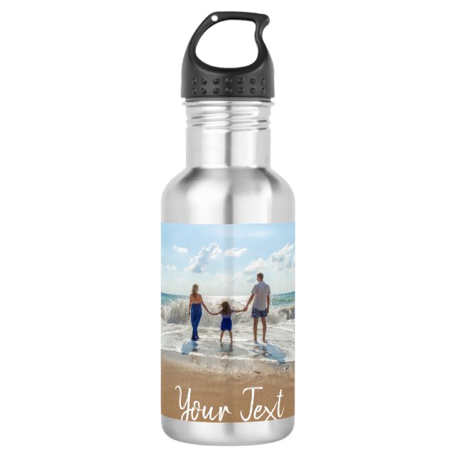 Garrafa Modelo de Foto Personalizada e Texto Personalizado (Frente)