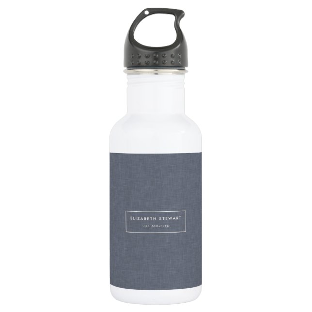 Garrafa Moderno Minimalista Profissional Linho Azul Marfim (Frente)