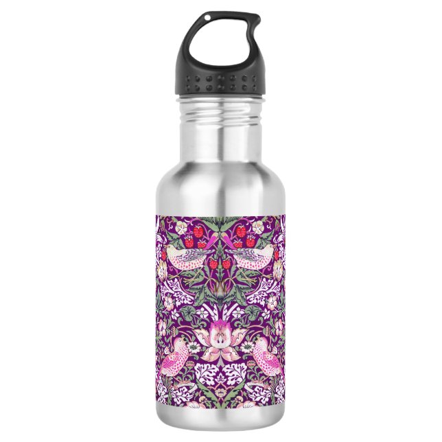 Garrafa Moderno Roxo William Morris Ladrão de Morango  (Frente)