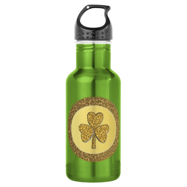Garrafa Moedas Douradas de Shamrock irlandês sorte (Frente)