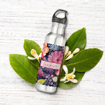 Garrafa Monograma Brilhante Brilhante Aquarela Botânica<br><div class="desc">Monograma! Esta garrafa de água botânica floral de cor-d-água brilhante e bonito fará um presente de excelente,  ou comprar para si.</div>