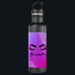 Garrafa Monograma Cor-de-Rosa Púrpura Eilashes da Leve Mod<br><div class="desc">Folha fina e Cor-de-rosa, Folha Metálica Espumante Metálica Bruta Nome Monograma Metálico e Alças Iniciais (Lashes), Extensões Eilash e Garrafa de Água Olhos. Isto faz o doce e perfeito aniversário de 16 anos, casamento, chá de panela, aniversário, chá de fraldas ou presente de festa de solteira para alguém que decorou...</div>