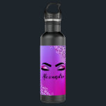 Garrafa Monograma Cor-de-Rosa Púrpura Eilashes da Leve Mod<br><div class="desc">Folha fina e Cor-de-rosa, Folha Metálica Espumante Metálica Bruta Nome Monograma Metálico e Alças Iniciais (Lashes), Extensões Eilash e Garrafa de Água Olhos. Isto faz o doce e perfeito aniversário de 16 anos, casamento, chá de panela, aniversário, chá de fraldas ou presente de festa de solteira para alguém que decorou...</div>