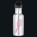 Garrafa Monograma cor-de-tênis<br><div class="desc">Garrafa de água personalizada com um único design de monograma cinza-tênis, cor-de-rosa, com as suas iniciais embutidas nas cordas da raquete para mostrar o seu amor pelo esporte. A design é adequada para crianças e adultos com o simples aspecto moderno. As cores podem ser mudadas para trabalhar com qualquer garrafa...</div>