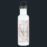 Garrafa Monograma de Mármore de folha dourada Rosa de luxo<br><div class="desc">Girly Rosa Gold Foil | Garrafa Marble Monograma com seu monograma e nome no nosso clássico mármore branco com cor rosa rosa cor-de-rosa. Entre em contato conosco em cedarandstring@gmail.com se precisar de assistência com o design ou produtos correspondentes.</div>