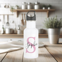 Monograma de Nome Personalizado Moderno - Rosa