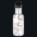Garrafa Monograma do melhor Modelo do mármore branco rosa<br><div class="desc">Trendy Elegant Rosa,  Frasco de Água de 18 oz,  com o melhor monograma,  Modelo,  com um frasco de água de 18 oz.</div>
