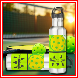Garrafa Monograma Moderno Legal de Pickleball Verde