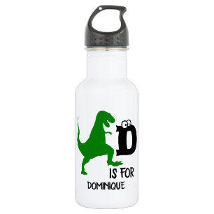 Garrafa Monograma personalizado D é para o T Rex fofo do d