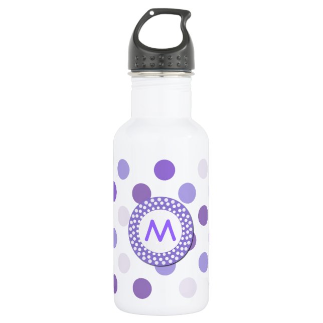 Garrafa Monograma roxo das bolinhas (Frente)