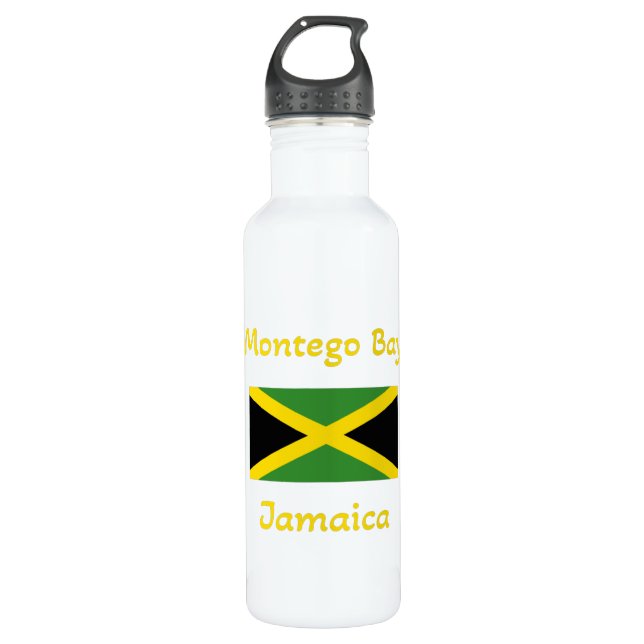 Garrafa Montego Bay Jamaica - Bandeira jamaicana (Frente)