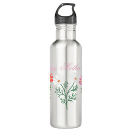 Garrafa Mother's Day Water Bottle with Floral Motif and Se