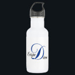 Garrafa Motivação Carpe Diem<br><div class="desc">Pense o dia com esta garrafa de água inspiradora. Este design de texto está em uma bela fonte de script fluindo em cores de preto e azul profundo contra um fundo branco.</div>