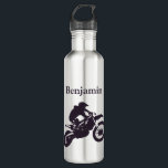 Garrafa Motobicicleta personalizada<br><div class="desc">Cusomize com um nome de sua escolha,  motif de moto.</div>