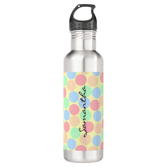 Garrafa Multi-Color Pastel Dots Pattern Personalised (Frente)