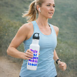 Garrafa Multilingual Peace Typography with Pastel Hearts<br><div class="desc">Are you looking for a water bottle that has a positive message?  This water bottle says peace in French,  Spanish,  English,  Polish and Dutch with a colorful pattern of pastel hearts.</div>