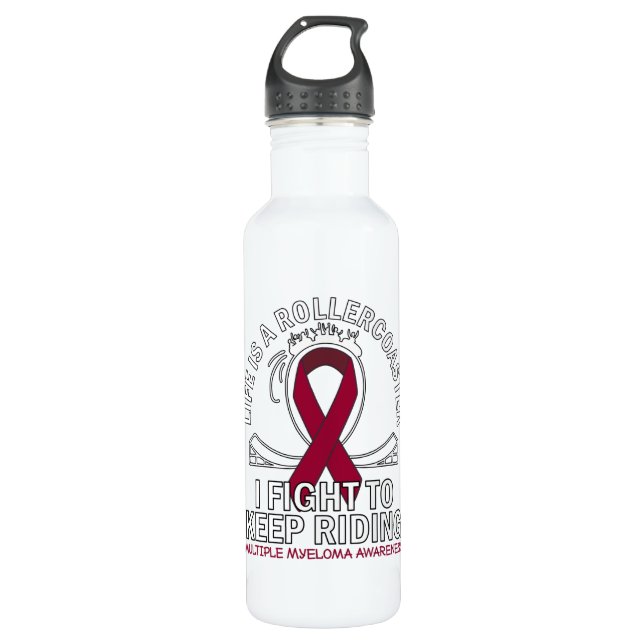 Garrafa Multiple Myeloma cancer awareness burgundy ribbon (Frente)