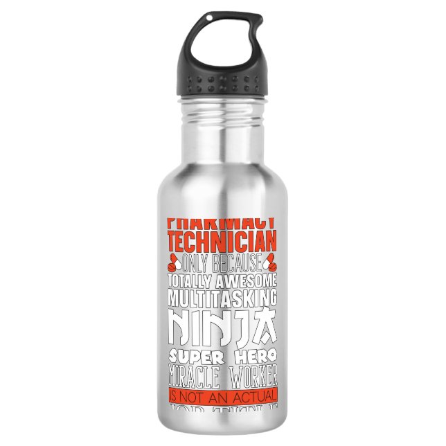 Garrafa Multitasking Ninja Hero Pharmacy Tech Pharmacist (Frente)