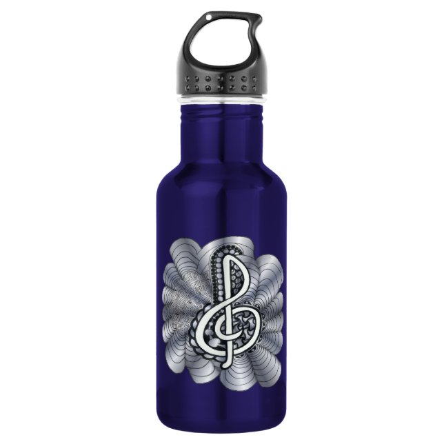 Garrafa Music Treble Clef Silver (Frente)