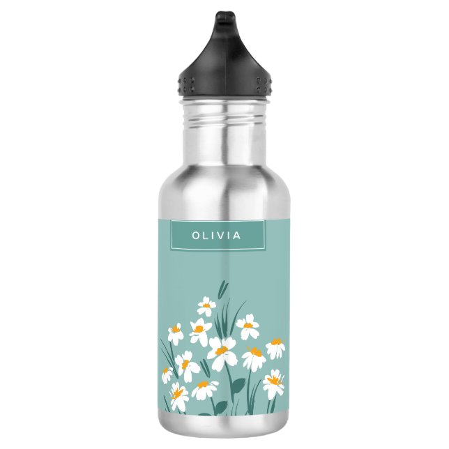 Garrafa Na moda elegante cinzenta azul-margarida-moderna (Direita)