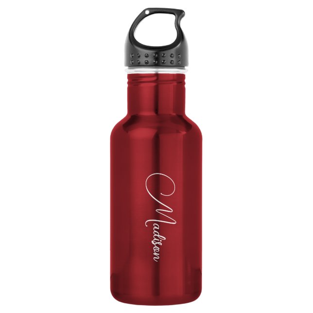 Garrafa Na moda Modern Script Name Red (Frente)