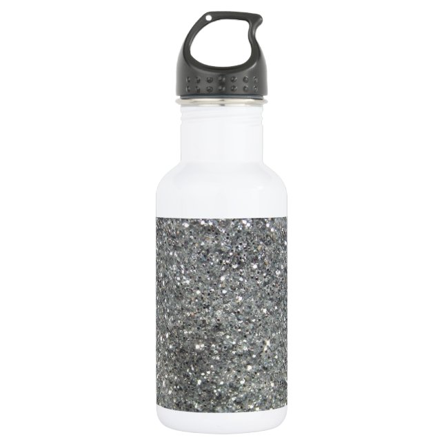 Garrafa Na moda Silver Glitter Foto Glitz (Frente)