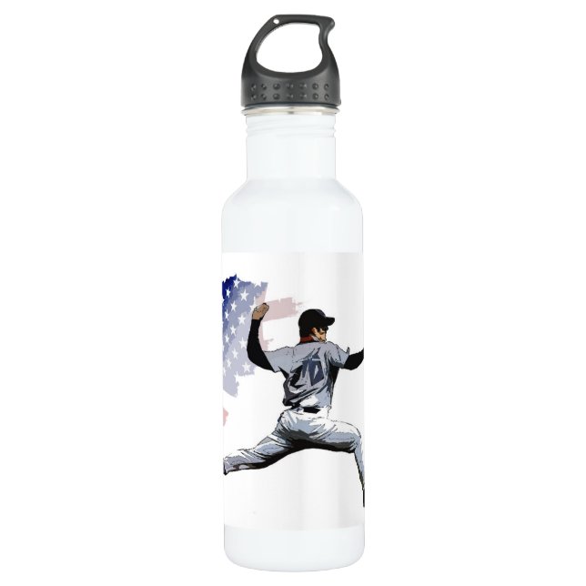 Garrafa Na Montagem - Placemat Do Baseball Pitcher (Frente)