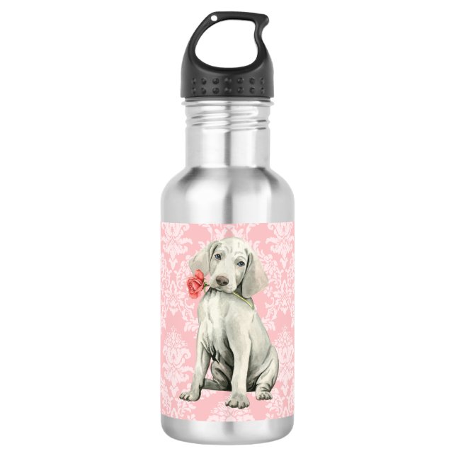 Garrafa Namorados Rosa Weimaraner (Frente)