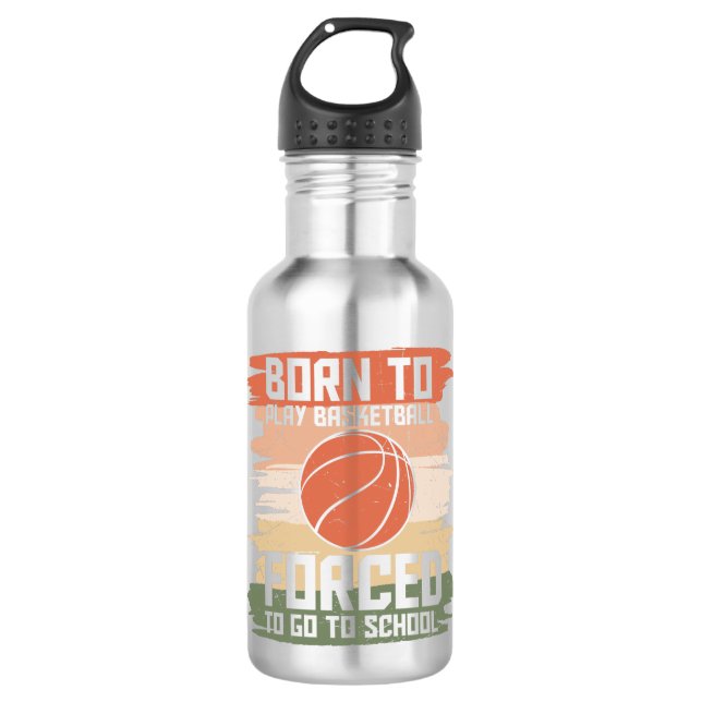 Garrafa Nascer para jogar basquete | adorável design (Frente)