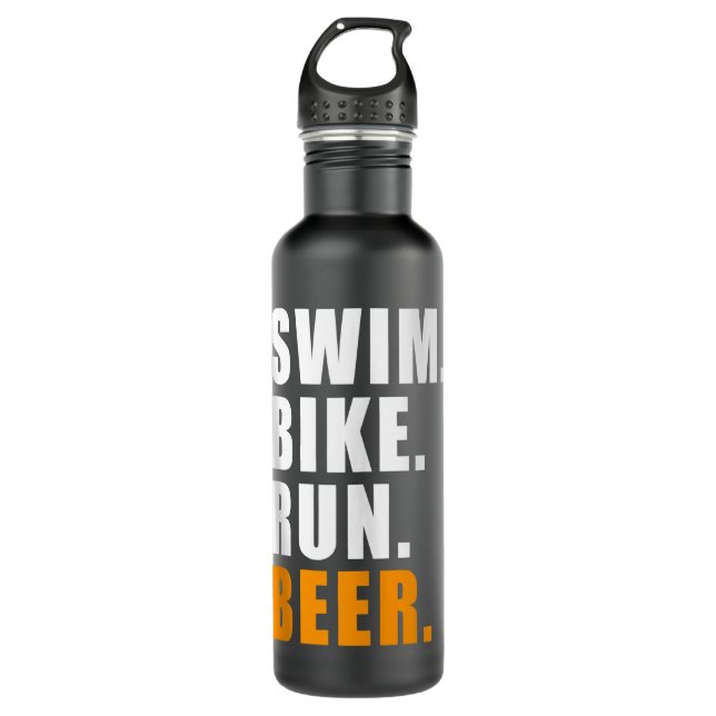 GARRAFA NATAÇÃO BIKE RUN BEER TRIATHLETE TRIATHLON SPORT G (Frente)
