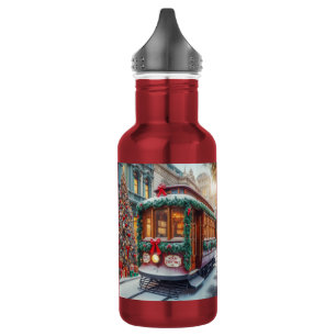 Garrafa Natais vintages Streetcar na neve