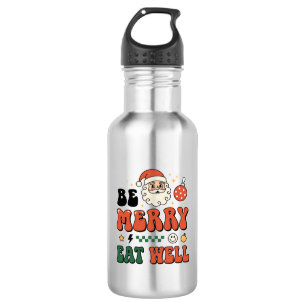Garrafa Natal Seja Alegre Coma Bem Design de Papai Noel