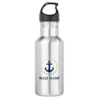 Garrafa Náutica Nome do navio Ancoragem Marinho Azul Doura