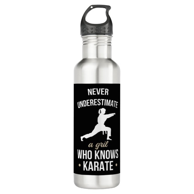 Garrafa Never Underestimate A Girl Who Knows Karate Martia (Frente)