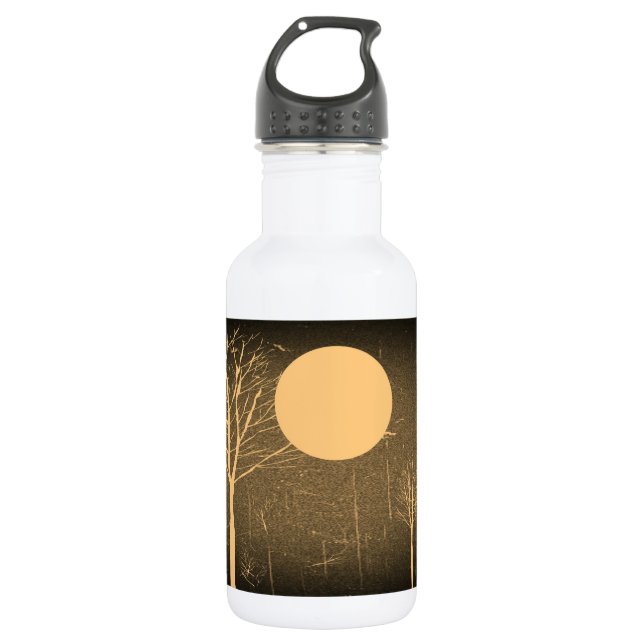 Garrafa Noite de inverno com lua de cheio - Vintage (Frente)