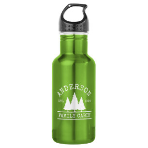 Garrafa Nome da família da cabina Verde Brilhante