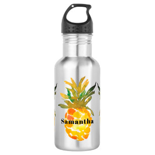 Garrafa Nome de Aquarela Tropical