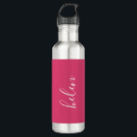 Garrafa Nome de Script Personalizado Dif Pink Personalizad<br><div class="desc">Uma bela garrafa de água com um nome personalizado em uma fonte moderna e elegante. Em rosa e branco. Maravilhoso como um presente de Dia de as mães,  feriado,  aniversário,  desabrigos ou madrinhas.</div>