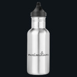 Garrafa Nome de script personalizado preto-branco monogram<br><div class="desc">Escrito preto e branco, bonito e personalizado, designa simples garrafa de água elegante de aço inoxidável. Excelente para crianças e adultos</div>