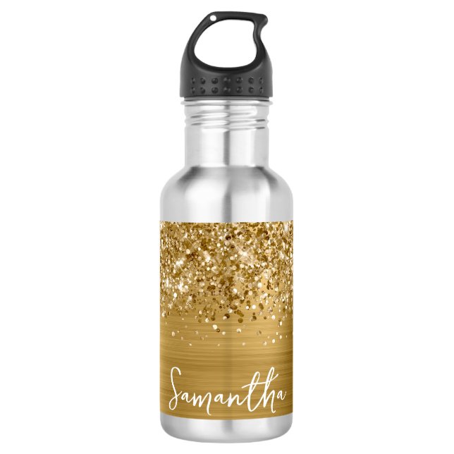 Garrafa Nome do Glam Dourado da Glittery (Frente)
