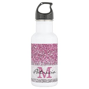 Garrafa Nome do Monograma da Glitter do Mâncer de Na moda
