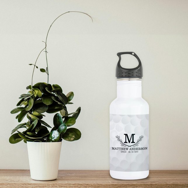 Garrafa Nome do Padrão de Bola de Golfe Personalizada Mono (Criador carregado)