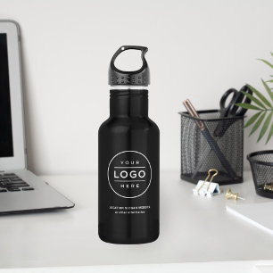 Garrafa Nome e logotipo personalizados da empresa em preto